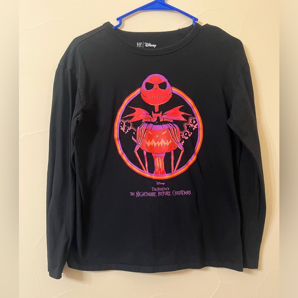 GAP Disney “The Nightmare Before Christmas” Graphic Long Sleeve Tshirt, XXL 14-1